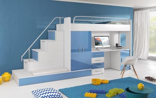 Luxusbetten24 Kinderhochbett Adventure Blau Luxusbetten24 Kinderhochbett Adventure Blau von Luxusbetten24