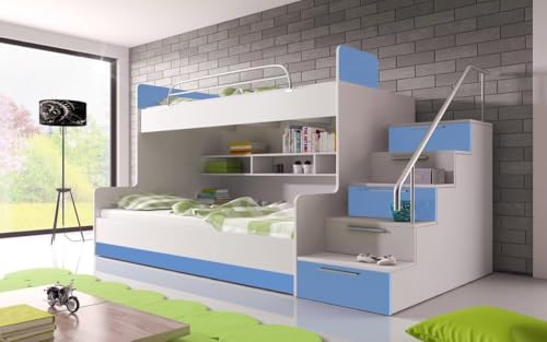 Luxusbetten24 Kinderhochbett Heaven Blau Luxusbetten24 Kinderhochbett Heaven Blau von Luxusbetten24