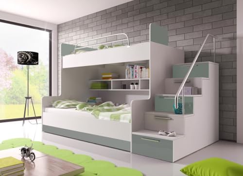 Luxusbetten24 Kinderhochbett Heaven Grün von Luxusbetten24