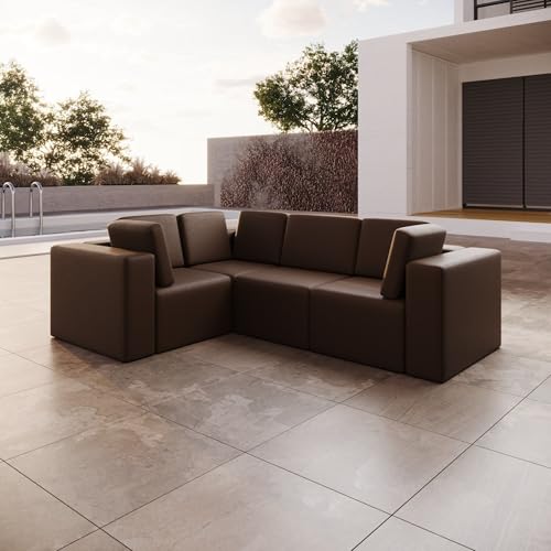 Luxusbetten24 Modulares Gartensofa Eden L Braun Links von Luxusbetten24