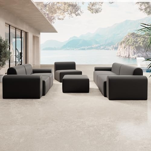 Luxusbetten24 Modulares Gartensofa Relax Set Lounge Ensemble Schwarz Luxusbetten24 Modulares Gartensofa Relax Set Lounge Ensemble Schwarz von Luxusbetten24
