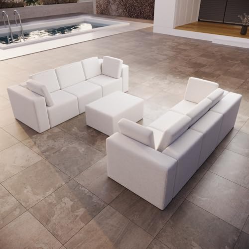 Luxusbetten24 Modulares Gartensofa Set Eden Weiß von Luxusbetten24