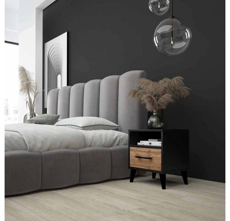 Luxusbetten24 Nachttisch Designer Nachttisch Galaxy, inklusive LED von Luxusbetten24