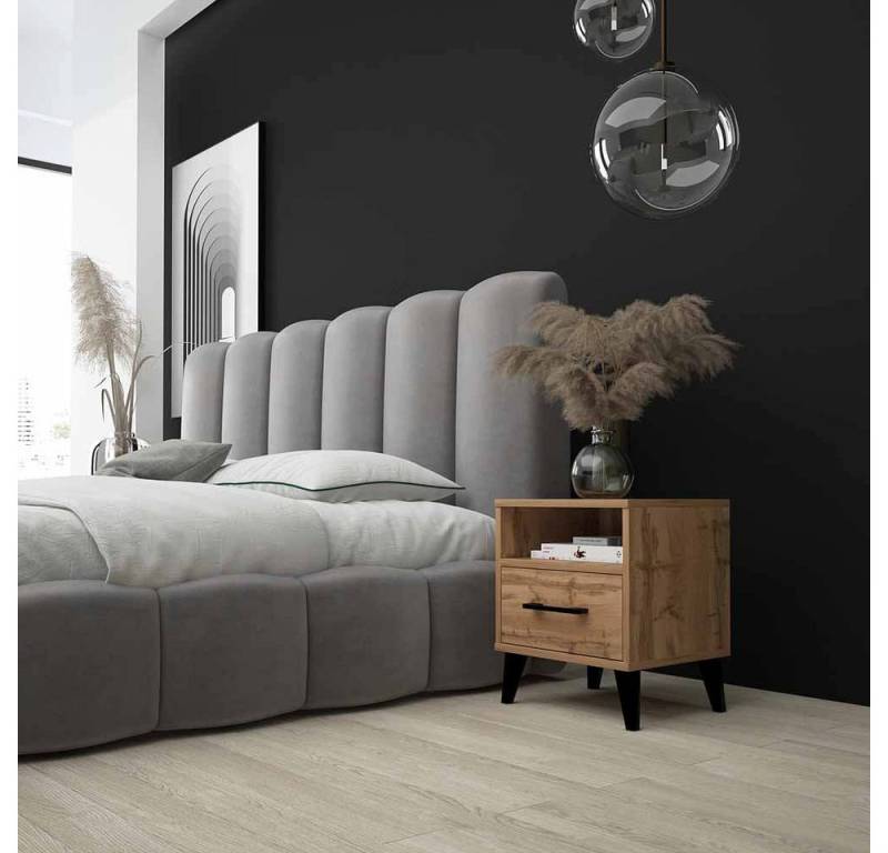 Luxusbetten24 Nachttisch Designer Nachttisch Galaxy, inklusive LED von Luxusbetten24