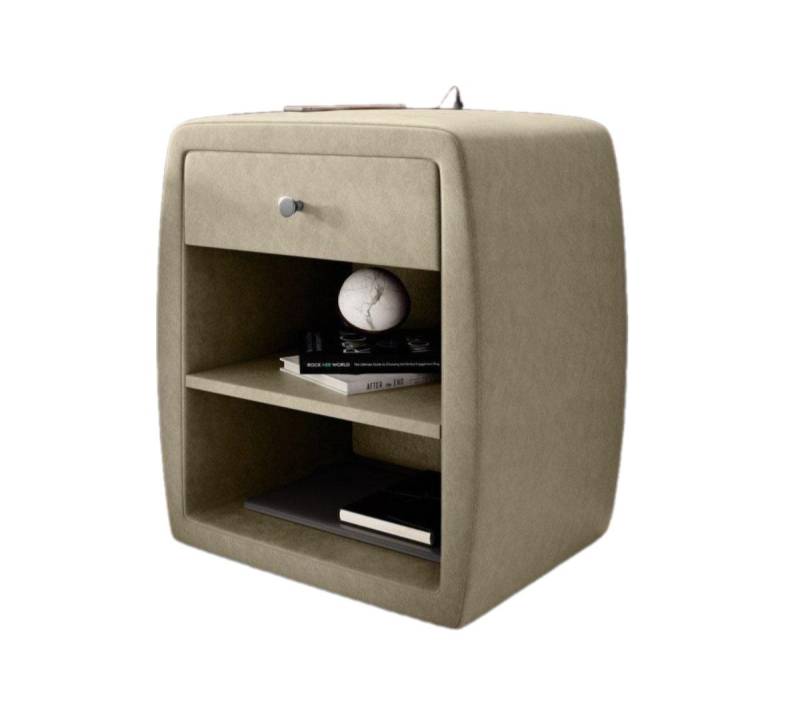Luxusbetten24 Nachttisch Designer Nachttisch Lilly, mit USB-Anschluss Anschluss und Samtbezug von Luxusbetten24