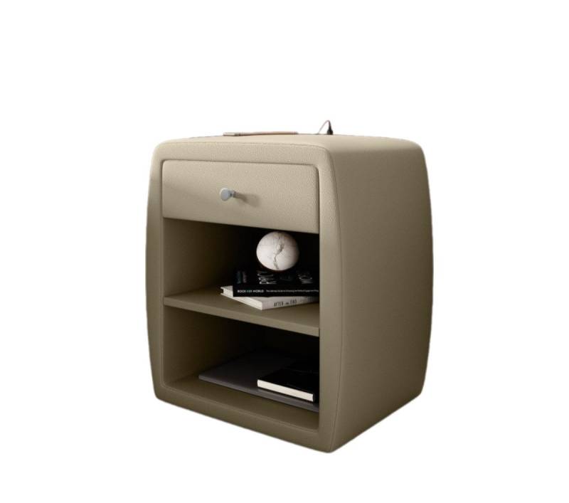 Luxusbetten24 Nachttisch Designer Nachttisch Tavira, mit USB-Anschluss und Kunstleder von Luxusbetten24