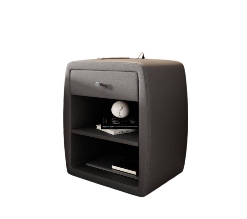 Luxusbetten24 Nachttisch Designer Nachttisch Tavira, mit USB-Anschluss und Kunstleder von Luxusbetten24