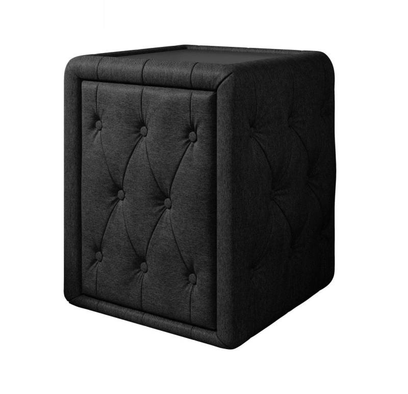 Luxusbetten24 Nachttisch Designer Nachttisch Tria, mit Stoffbezug von Luxusbetten24