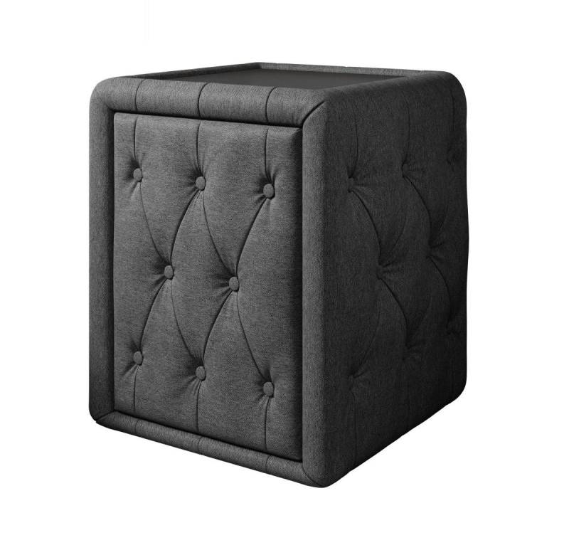 Luxusbetten24 Nachttisch Designer Nachttisch Tria, mit Stoffbezug von Luxusbetten24