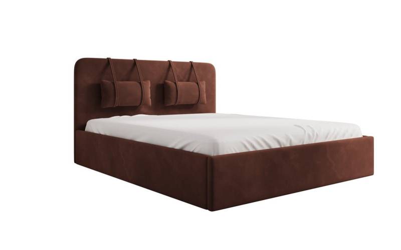 Luxusbetten24 Polsterbett Designer Polsterbett Alma in Samt, mit Stauraum von Luxusbetten24