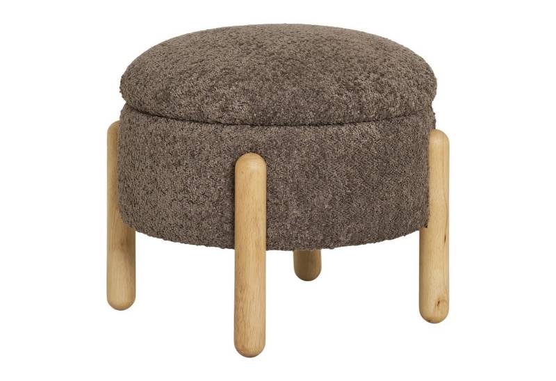 Luxusbetten24 Polsterhocker Merino Bouclé, mit Stauraum von Luxusbetten24