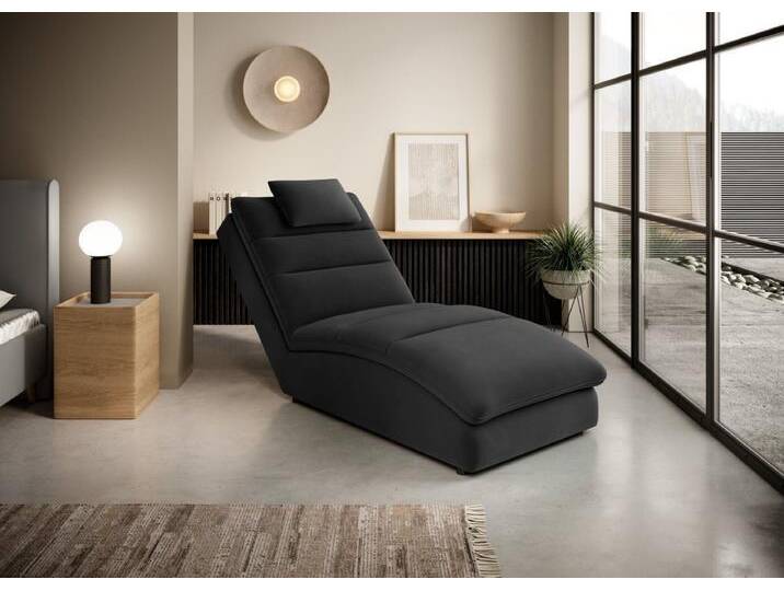 Luxusbetten24 Polsterliege Designer Liege Tivino, mit Kissen, schwarz von Luxusbetten24