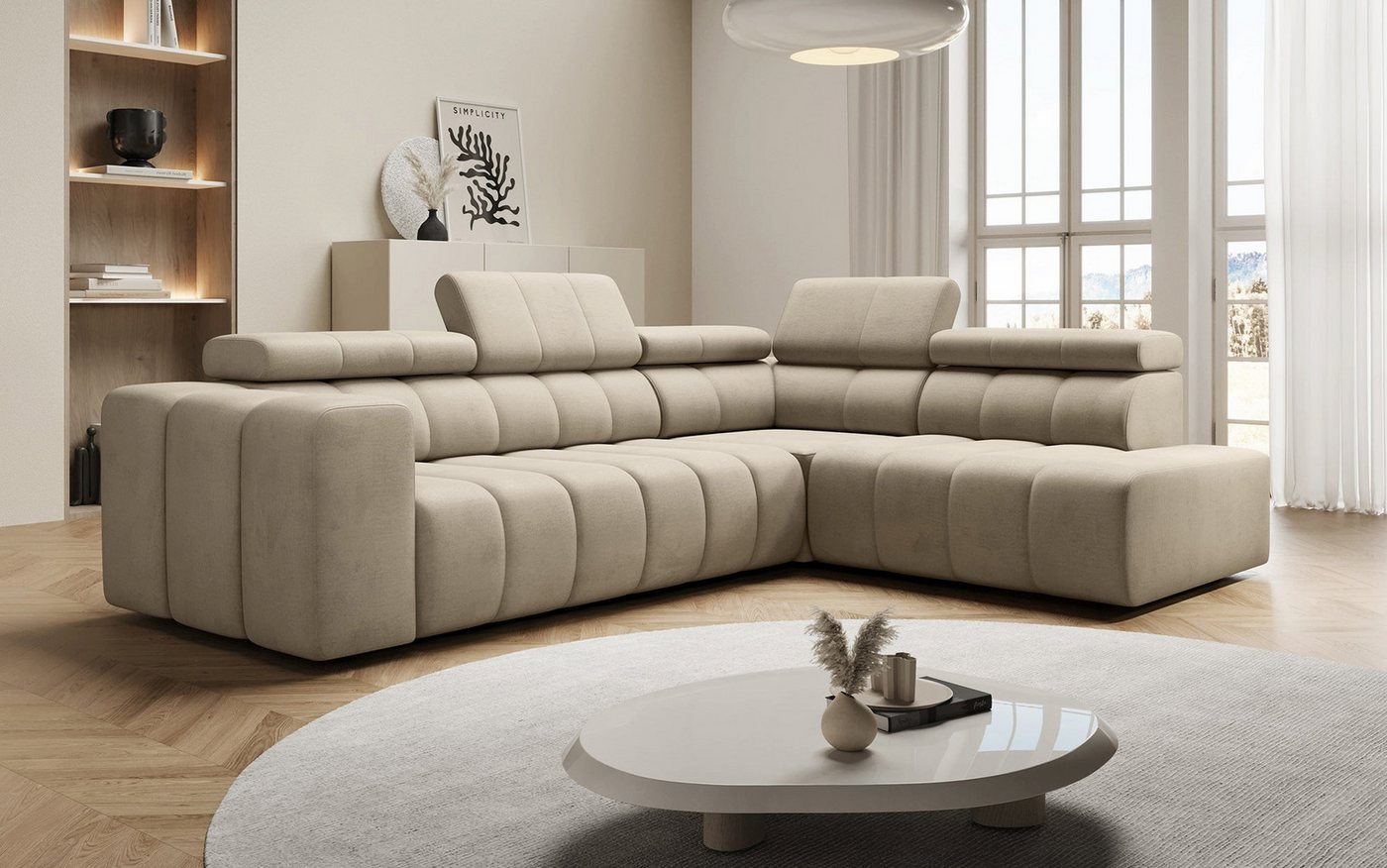 Luxusbetten24 Schlafsofa Designer Sofa Aurora, mit Schlaffunktion von Luxusbetten24