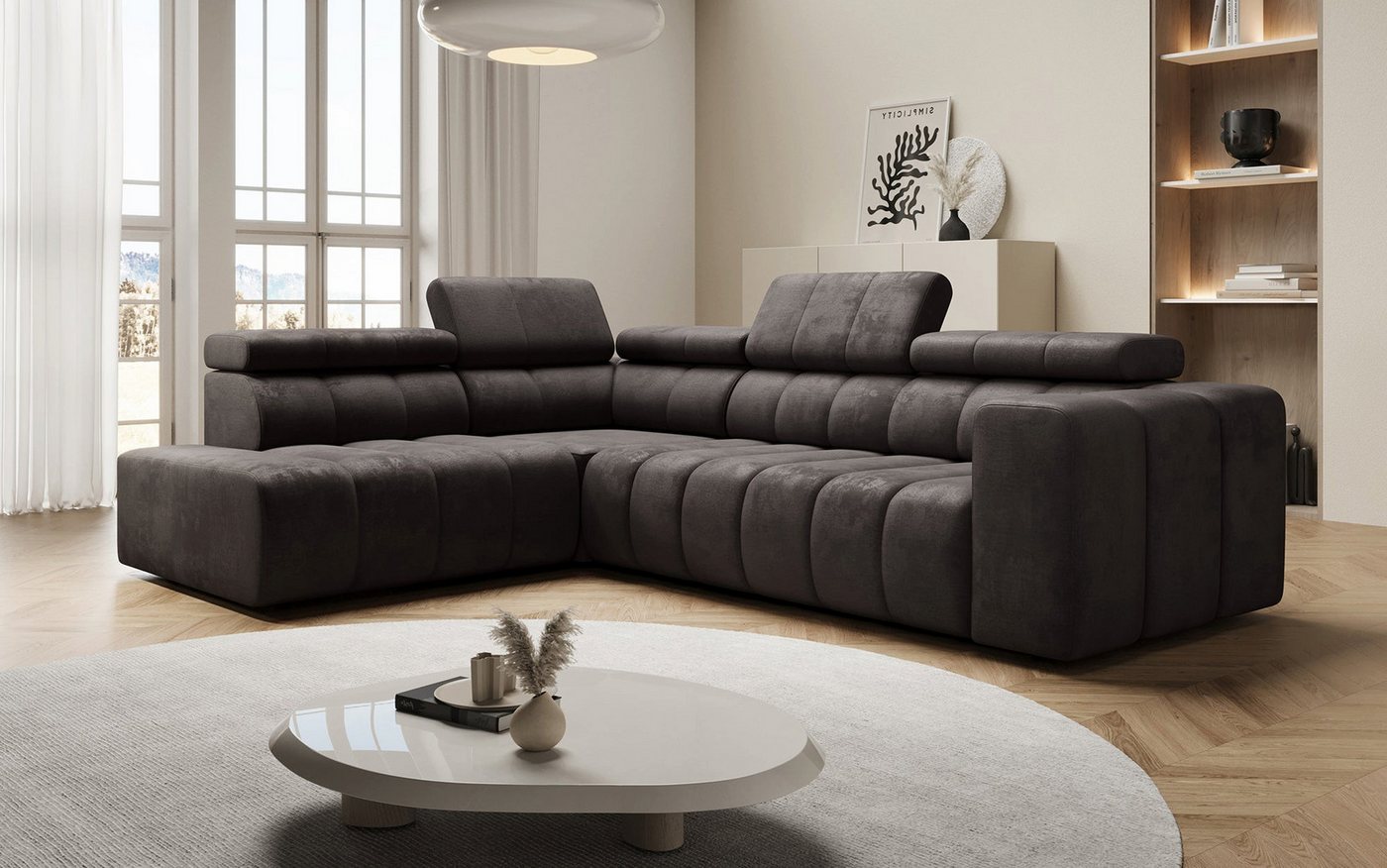 Luxusbetten24 Schlafsofa Designer Sofa Aurora, mit Schlaffunktion von Luxusbetten24