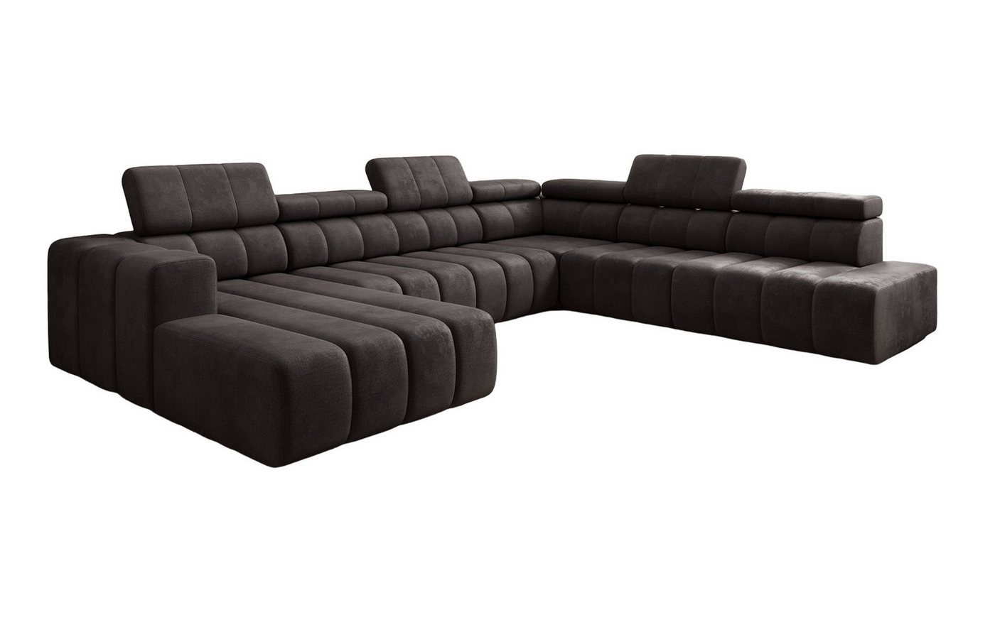 Luxusbetten24 Schlafsofa Designer Sofa Aurora Maxi, mit elektrischer Sitzerweiterung von Luxusbetten24