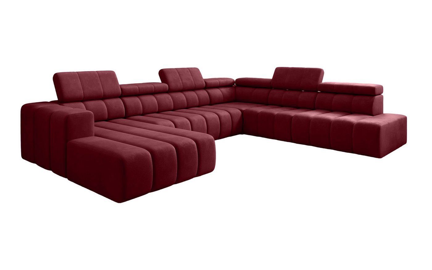 Luxusbetten24 Schlafsofa Designer Sofa Aurora Maxi, mit elektrischer Sitzerweiterung von Luxusbetten24