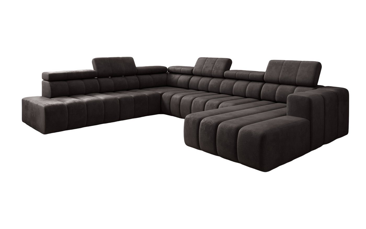 Luxusbetten24 Schlafsofa Designer Sofa Aurora Maxi, mit elektrischer Sitzerweiterung von Luxusbetten24