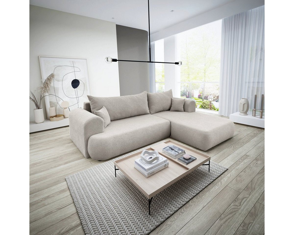 Luxusbetten24 Schlafsofa Designer Sofa Baron L, mit Schlaffunktion und Stauraum von Luxusbetten24