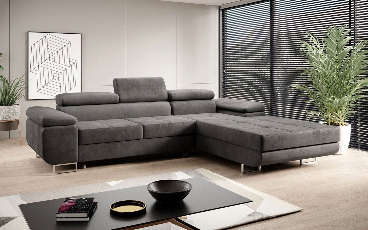 Luxusbetten24 Schlafsofa Designer Sofa Calvera, mit Stauraum und Schlaffunktion von Luxusbetten24