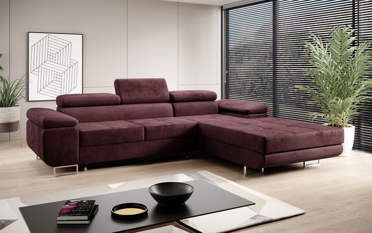 Luxusbetten24 Schlafsofa Designer Sofa Calvera, mit Stauraum und Schlaffunktion von Luxusbetten24