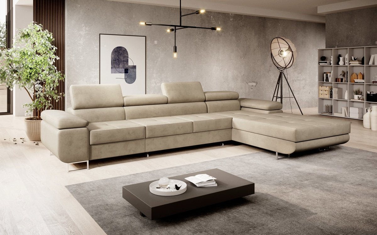 Luxusbetten24 Schlafsofa Designer Sofa Calvera Maxi, mit Stauraum und Schlaffunktion von Luxusbetten24