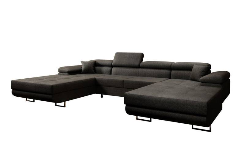 Luxusbetten24 Schlafsofa Designer Sofa Calvera U in Bouclé, mit Stauraum und Schlaffunktion von Luxusbetten24