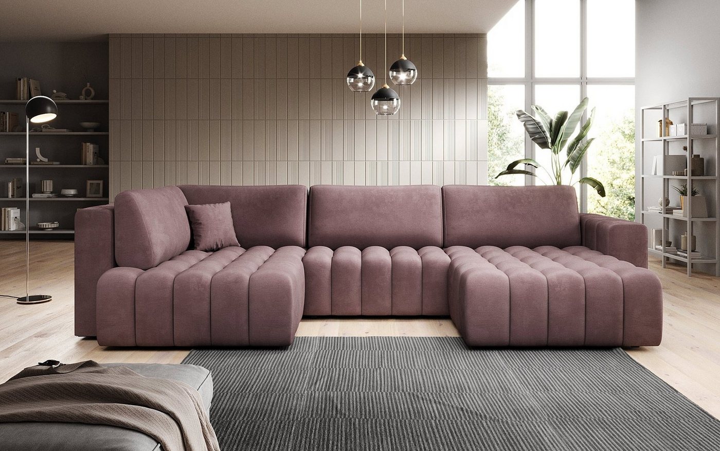 Luxusbetten24 Schlafsofa Designer Sofa Carla, mit Schlaffunktion von Luxusbetten24