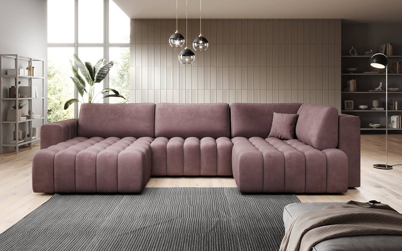 Luxusbetten24 Schlafsofa Designer Sofa Carla, mit Schlaffunktion von Luxusbetten24