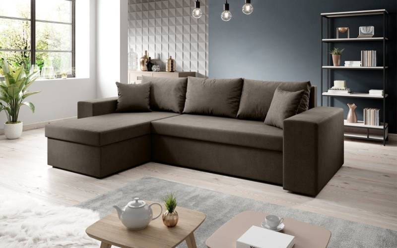 Luxusbetten24 Schlafsofa Designer Sofa Denver, mit Stauraum und Schlaffunktion von Luxusbetten24