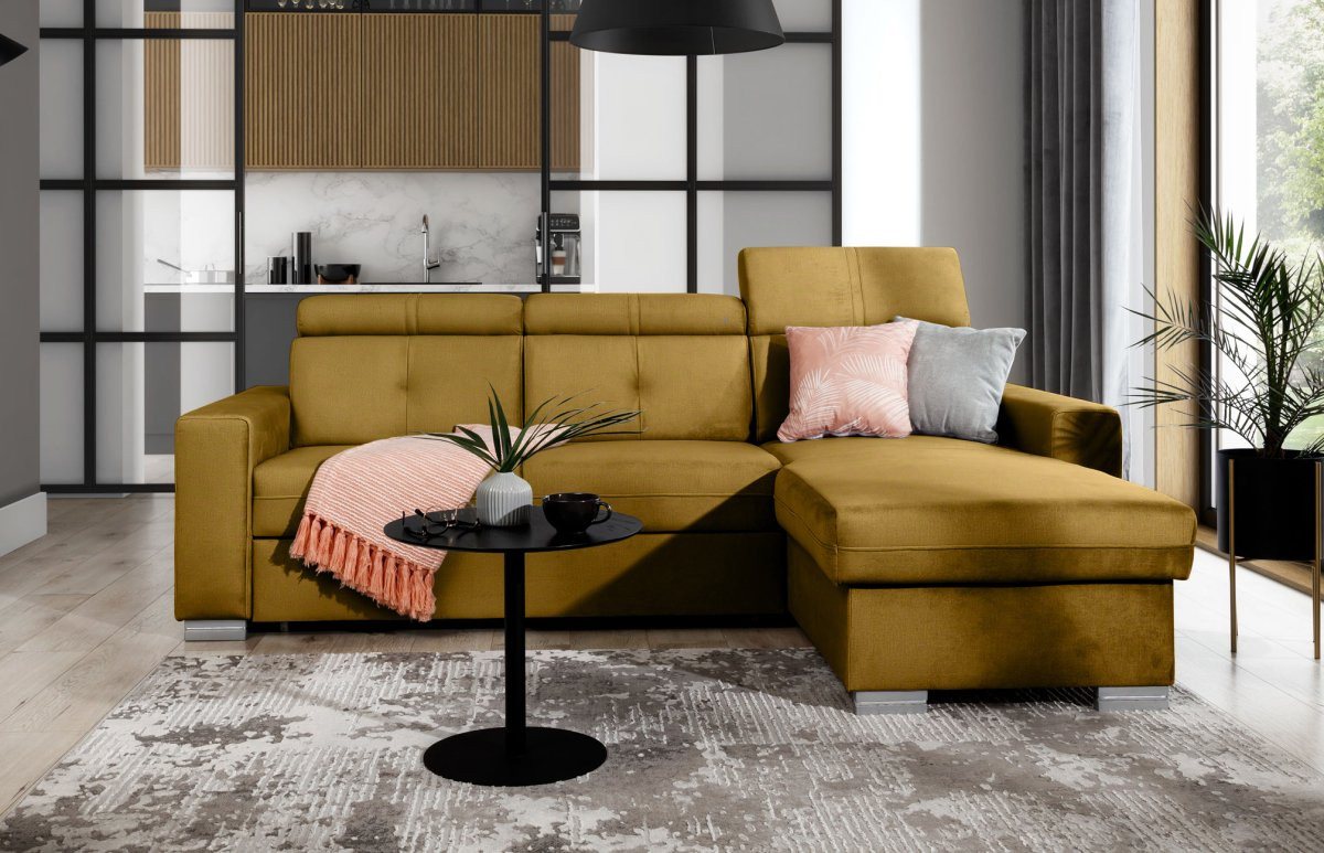 Luxusbetten24 Schlafsofa Designer Sofa Ferila, mit Schlaf- und Klappfunktion von Luxusbetten24