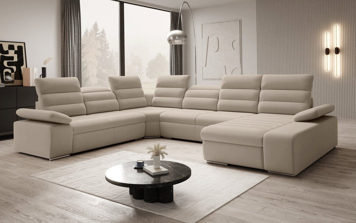 Luxusbetten24 Schlafsofa Designer Sofa Kreta, mit Schlaf - und Klappfunktion von Luxusbetten24