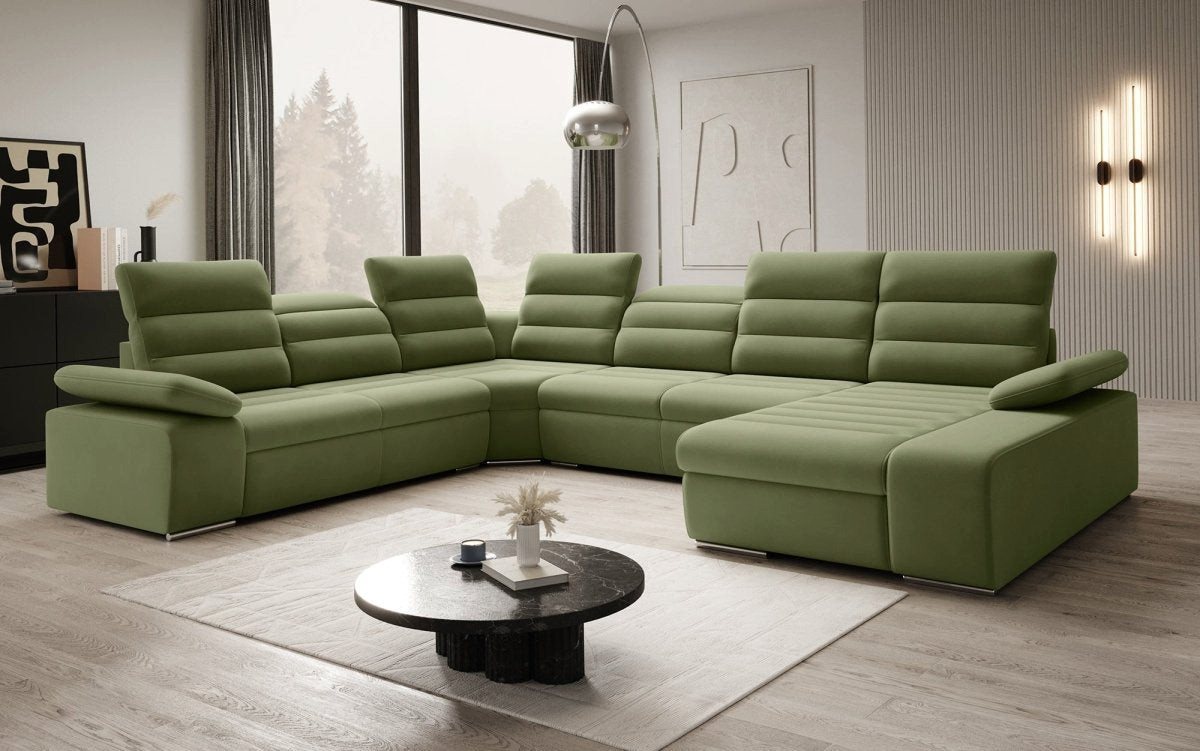 Luxusbetten24 Schlafsofa Designer Sofa Kreta, mit Schlaf - und Klappfunktion von Luxusbetten24