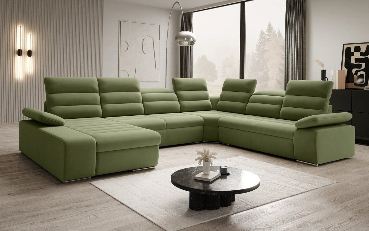 Luxusbetten24 Schlafsofa Designer Sofa Kreta, mit Schlaf - und Klappfunktion von Luxusbetten24