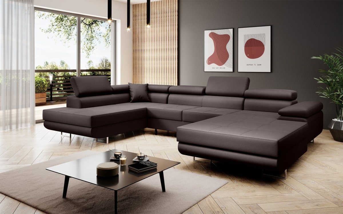 Luxusbetten24 Schlafsofa Designer Sofa Lago, mit Stauraum und Schlaffunktion von Luxusbetten24