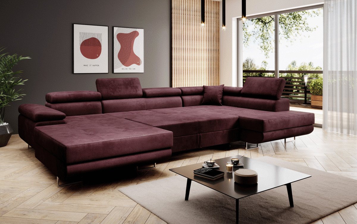 Luxusbetten24 Schlafsofa Designer Sofa Lago, mit Stauraum und Schlaffunktion von Luxusbetten24