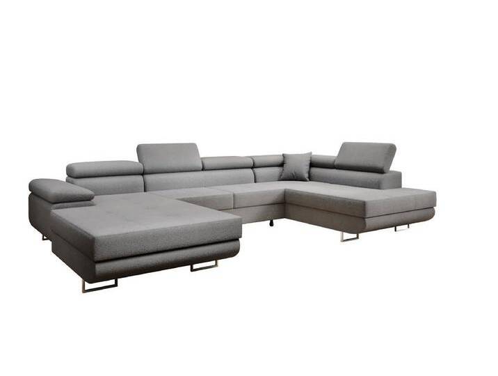 Luxusbetten24 Schlafsofa Designer Sofa Lago Bouclé, mit Stauraum und Schlaffunktion, grau, Hellgrau von Luxusbetten24