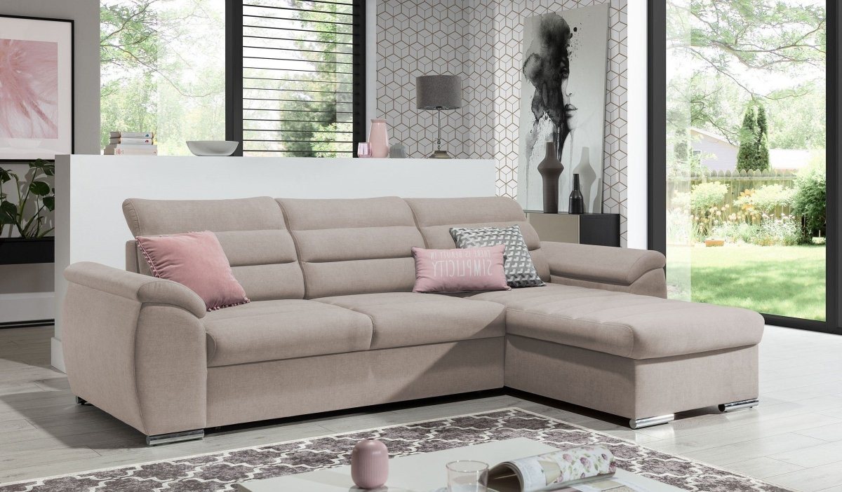 Luxusbetten24 Schlafsofa Designer Sofa Lima, mit Schlaf- und Klappfunktion von Luxusbetten24