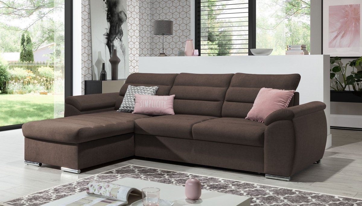 Luxusbetten24 Schlafsofa Designer Sofa Lima, mit Schlaf- und Klappfunktion von Luxusbetten24