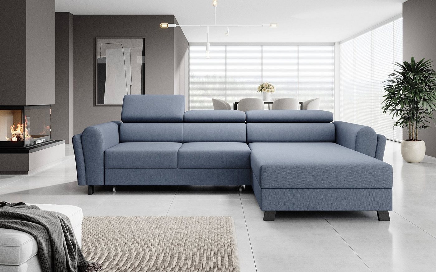 Luxusbetten24 Schlafsofa Designer Sofa Massimo, mit Stauraum und Schlaffunktion von Luxusbetten24