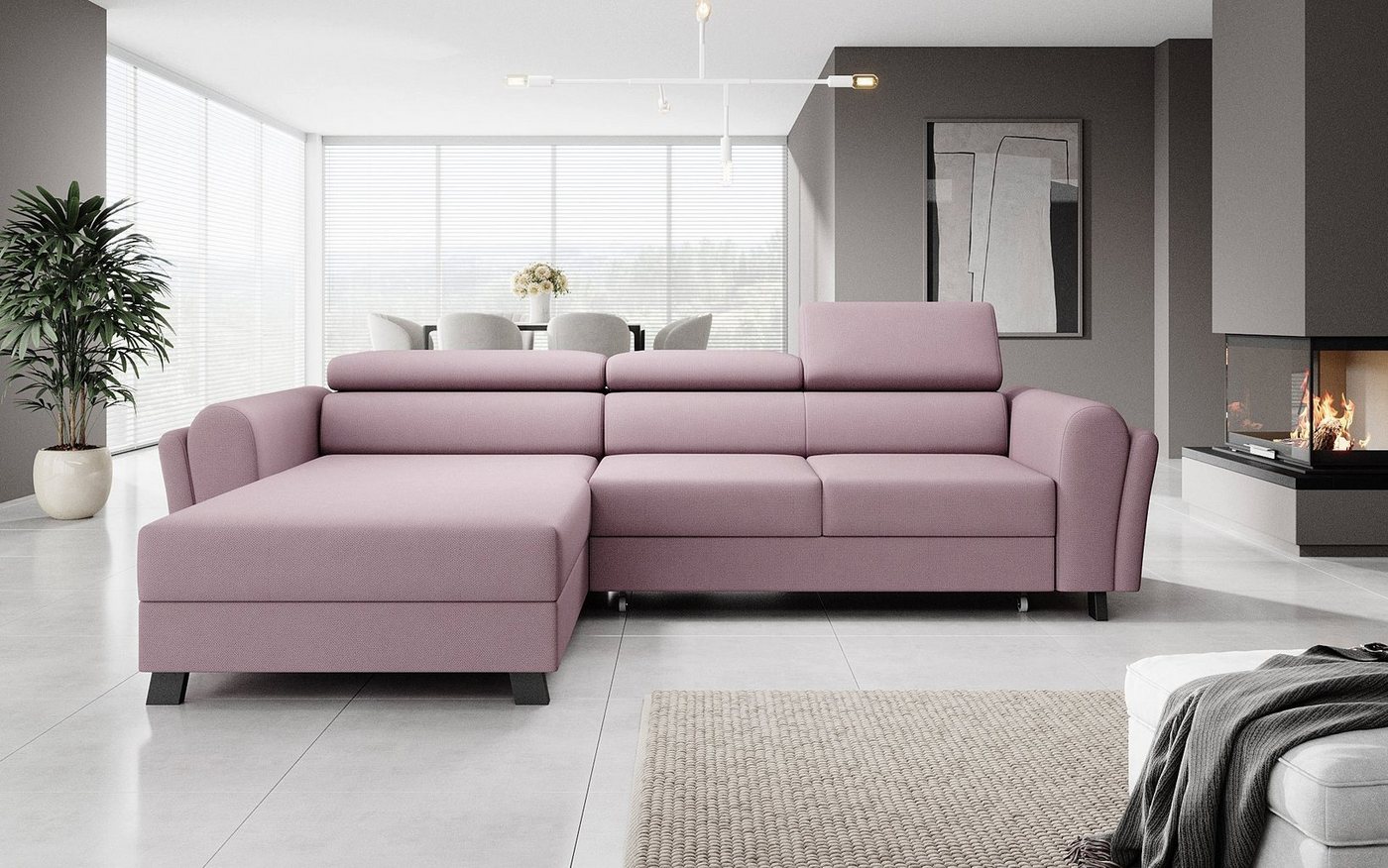 Luxusbetten24 Schlafsofa Designer Sofa Massimo, mit Stauraum und Schlaffunktion von Luxusbetten24