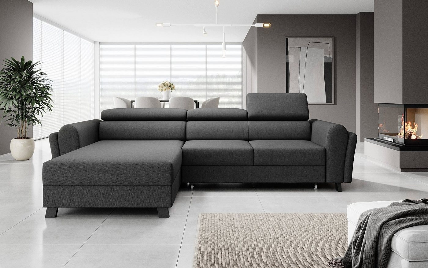 Luxusbetten24 Schlafsofa Designer Sofa Massimo, mit Stauraum und Schlaffunktion von Luxusbetten24