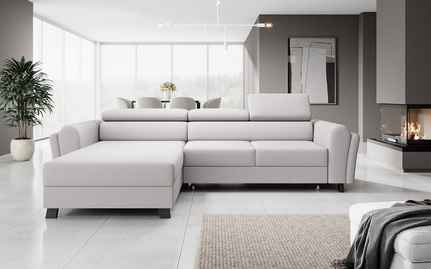 Luxusbetten24 Schlafsofa Designer Sofa Massimo, mit Stauraum und Schlaffunktion von Luxusbetten24