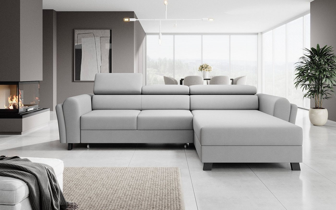 Luxusbetten24 Schlafsofa Designer Sofa Massimo, mit Stauraum und Schlaffunktion von Luxusbetten24