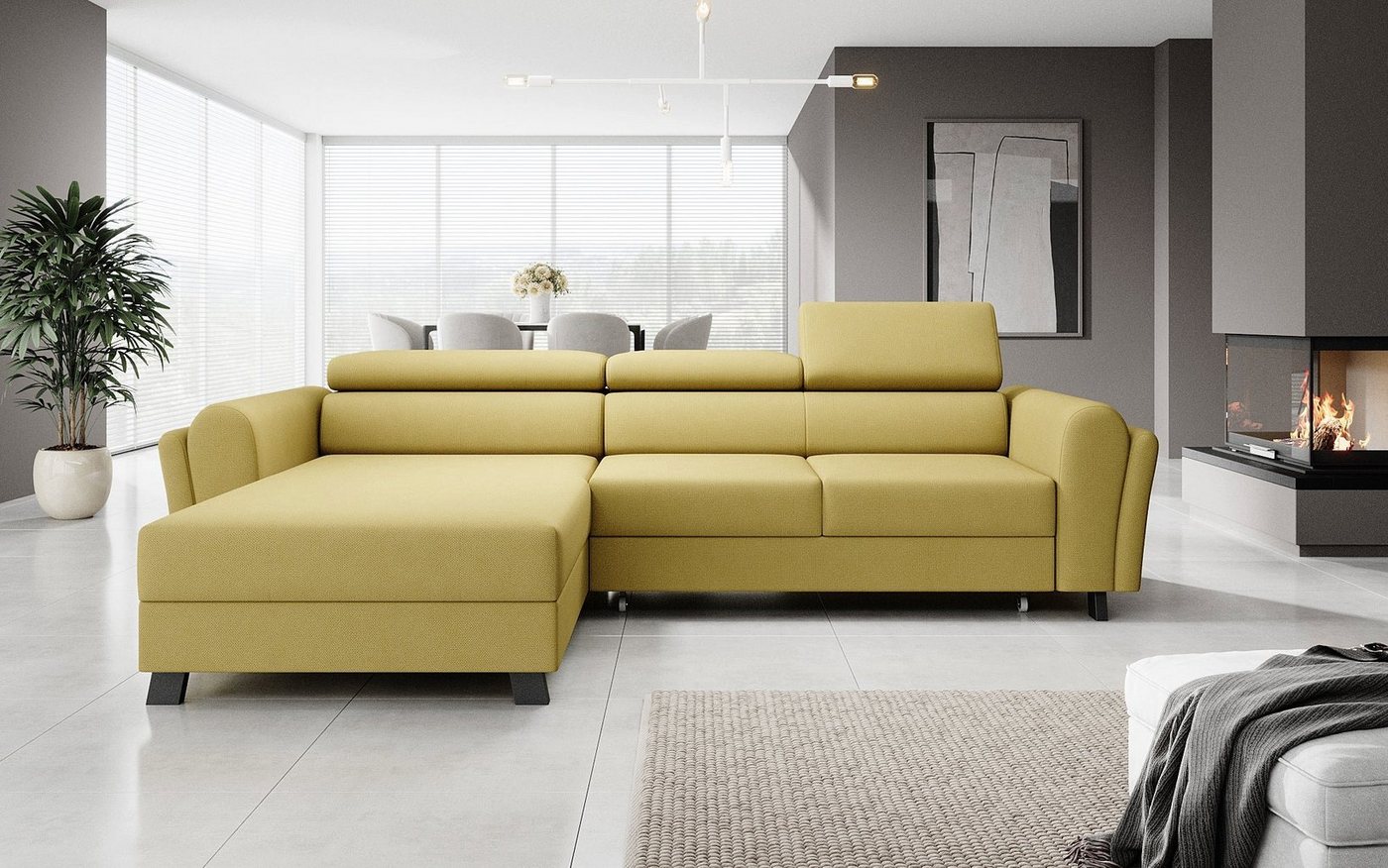 Luxusbetten24 Schlafsofa Designer Sofa Massimo, mit Stauraum und Schlaffunktion von Luxusbetten24