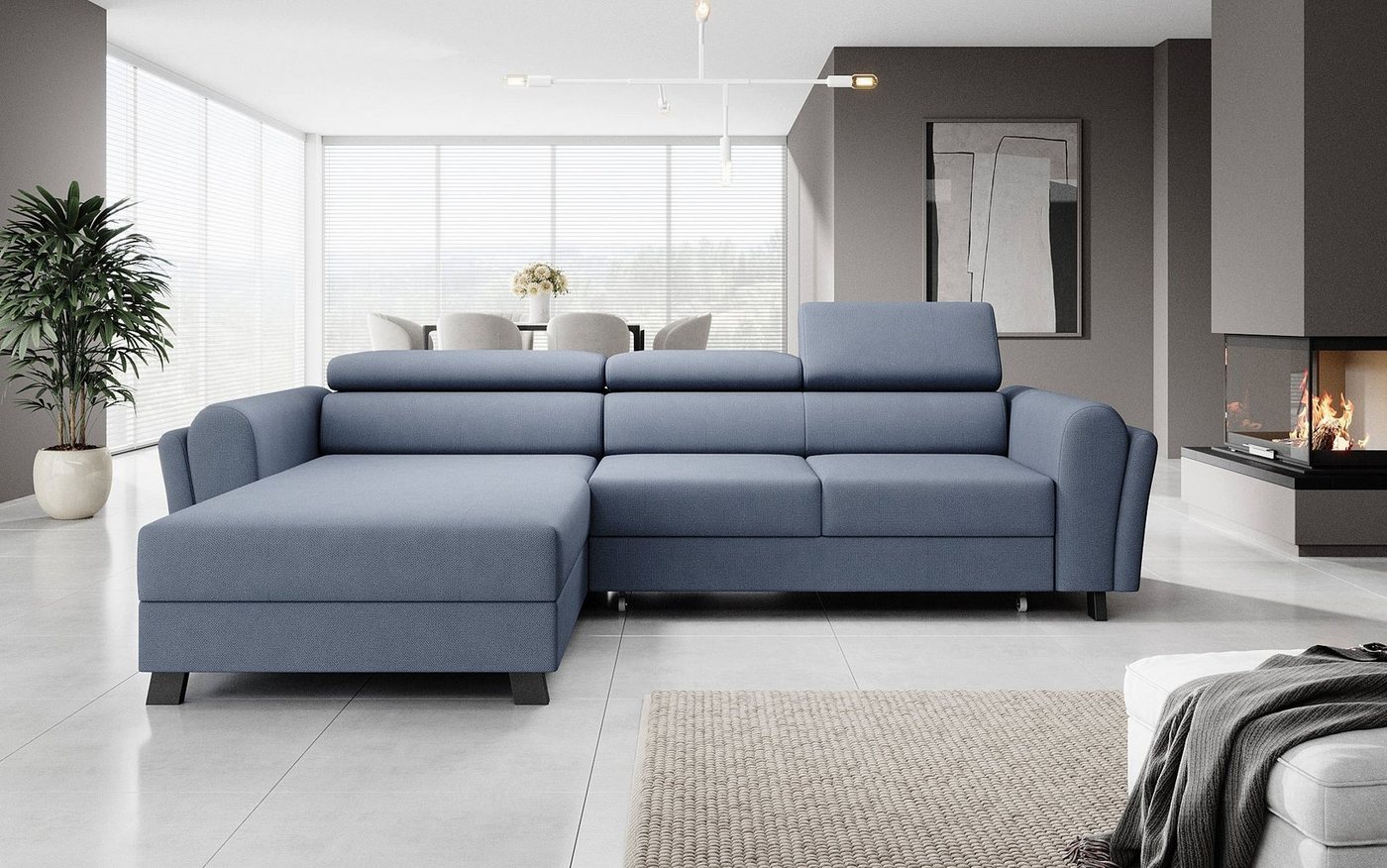 Luxusbetten24 Schlafsofa Designer Sofa Massimo, mit Stauraum und Schlaffunktion von Luxusbetten24