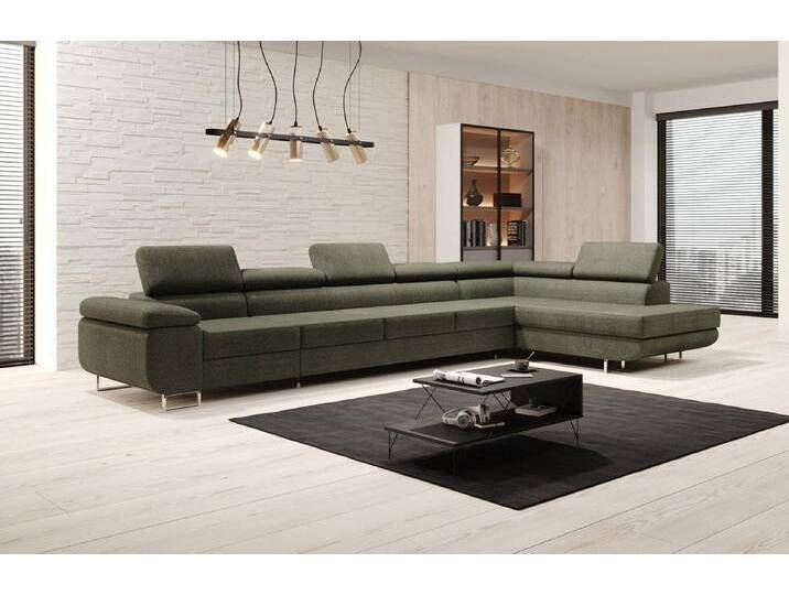Luxusbetten24 Schlafsofa Designer Sofa Maxi in Bouclé, mit Schlaffunktion und Stauraum, grün, Grün Luxusbetten24 Schlafsofa Designer Sofa Maxi in Bouclé, mit Schlaffunktion und Stauraum, grün, Grün von Luxusbetten24