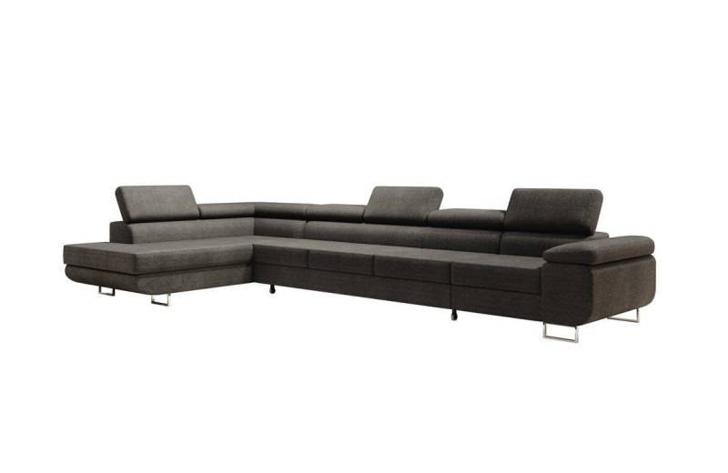Luxusbetten24 Schlafsofa Designer Sofa Maxi in Bouclé, mit Schlaffunktion und Stauraum von Luxusbetten24