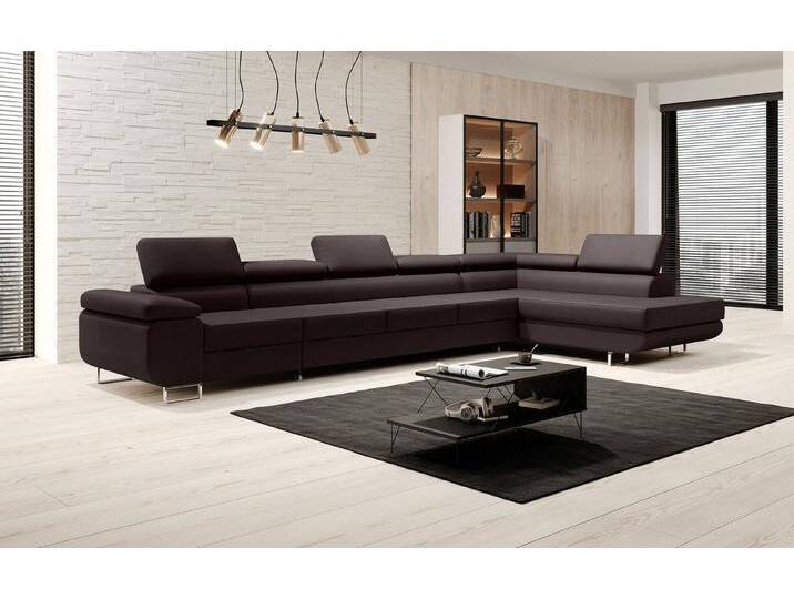 Luxusbetten24 Schlafsofa Designer Sofa Maxi in Kunstleder, mit Schlaffunktion und Stauraum, braun, Dunkelbraun Luxusbetten24 Schlafsofa Designer Sofa Maxi in Kunstleder, mit Schlaffunktion und Stauraum, braun, Dunkelbraun von Luxusbetten24