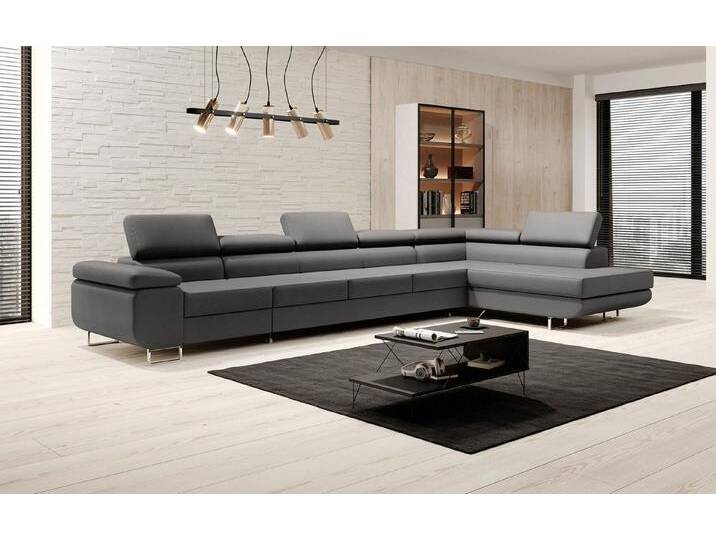 Luxusbetten24 Schlafsofa Designer Sofa Maxi in Kunstleder, mit Schlaffunktion und Stauraum, grau, Grau Luxusbetten24 Schlafsofa Designer Sofa Maxi in Kunstleder, mit Schlaffunktion und Stauraum, grau, Grau von Luxusbetten24