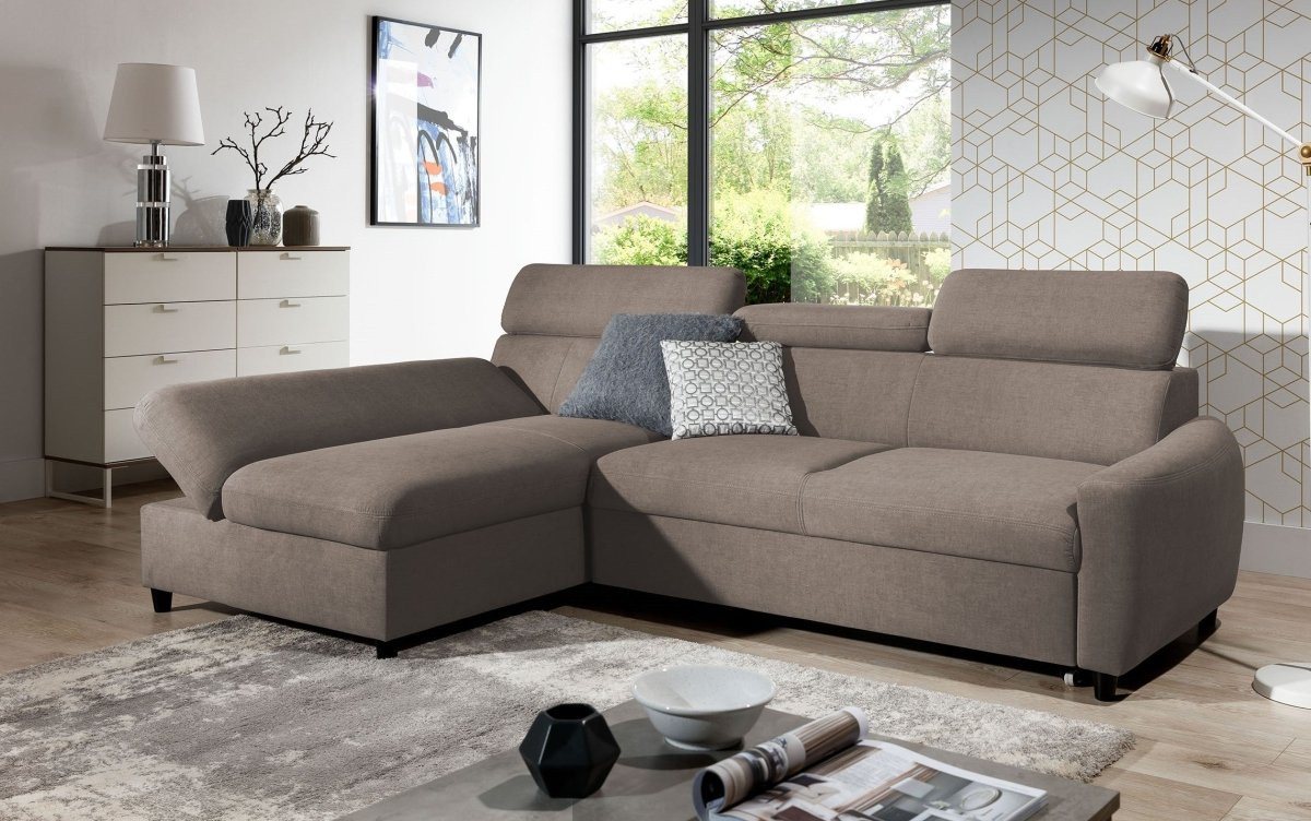 Luxusbetten24 Schlafsofa Designer Sofa Noura Mini, mit Schlaf- und Klappfunktion von Luxusbetten24